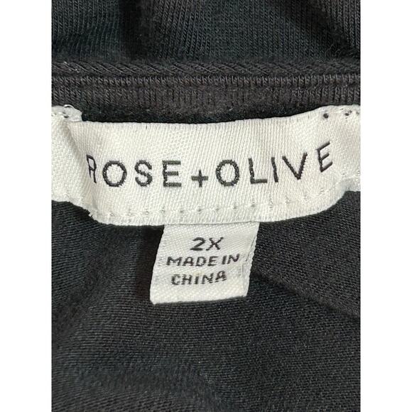 Rose + Olive Top SZ 2X Black Embroidered Bell Sleeve Boho Cottagecore Whimsigoth - Picture 8 of 13